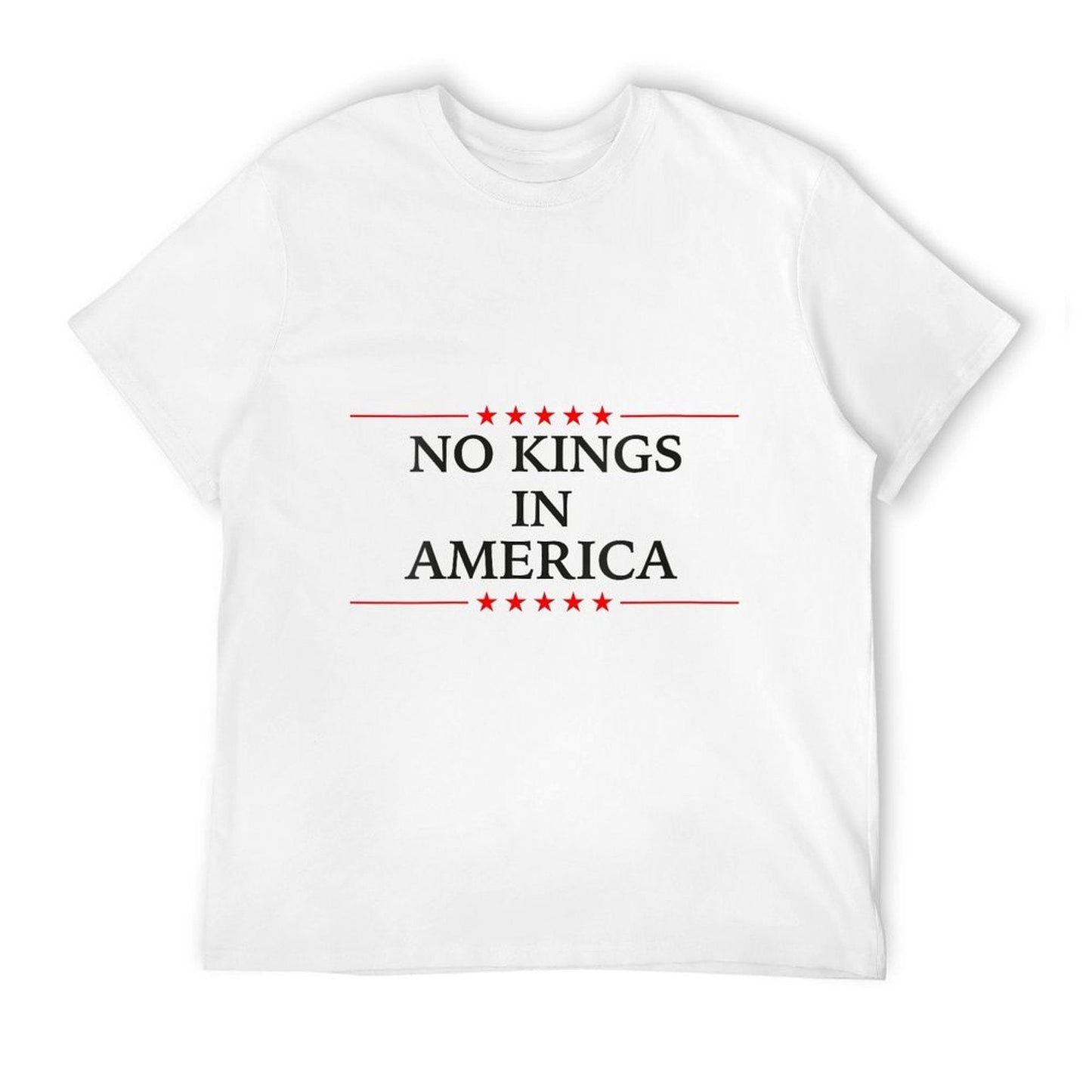 Womens No Kings in America Flag Protest Save Democracy Ribbed Collar T-Shirt