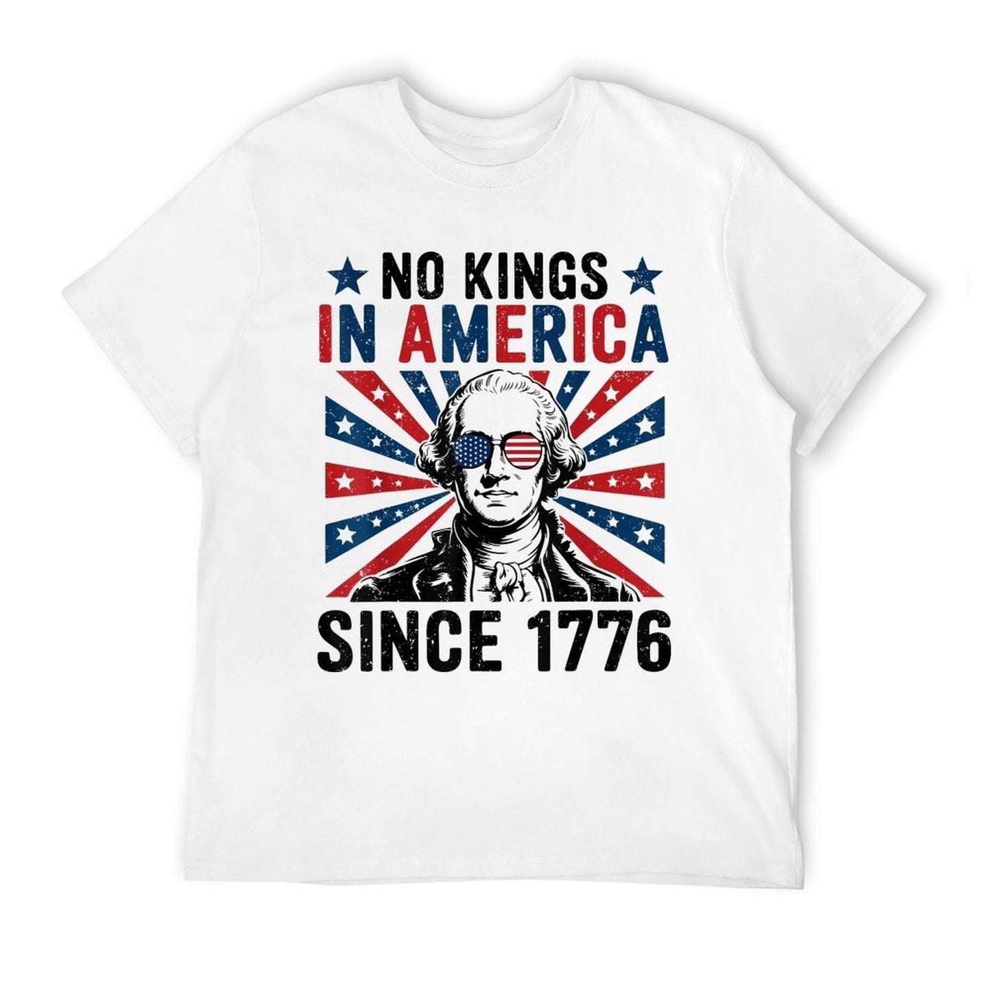 No Kings In America Since 1776 Vintage Patriotic USA Easy-care T-Shirt