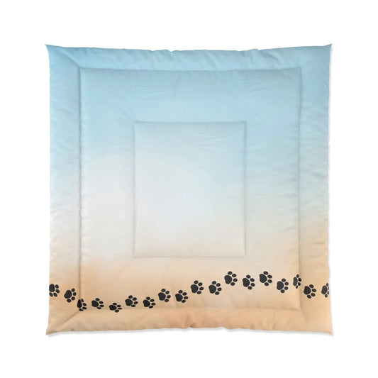 Beach Paw Print Comforter - Cozy Pet Lover Bedding