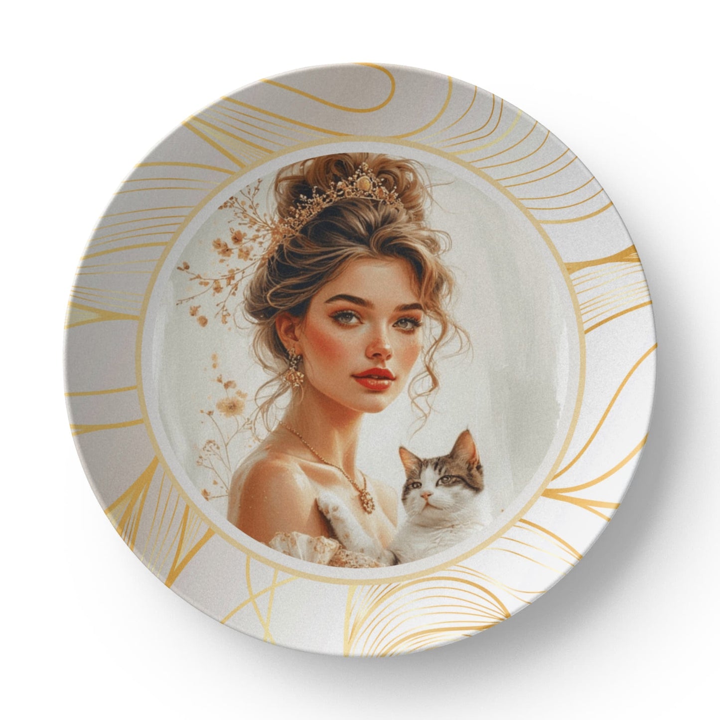 Beautiful Cat Lady Collectible Plate