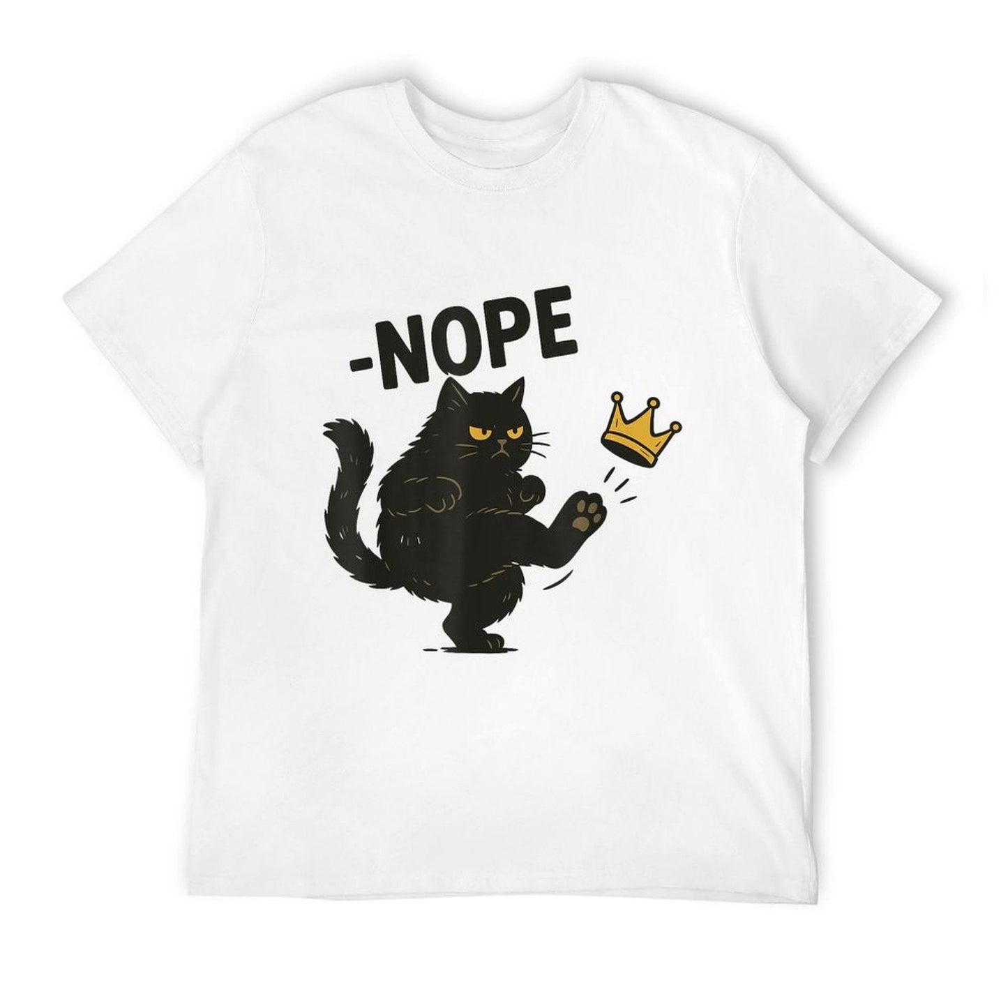 No Kings in America Black Cat Funny Political Meme Patriotic Lightweight T-Shirt