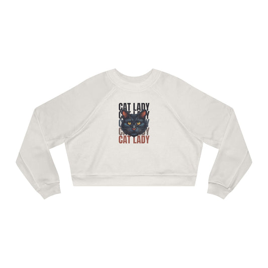 Black Cat Lady Cropped Pullover