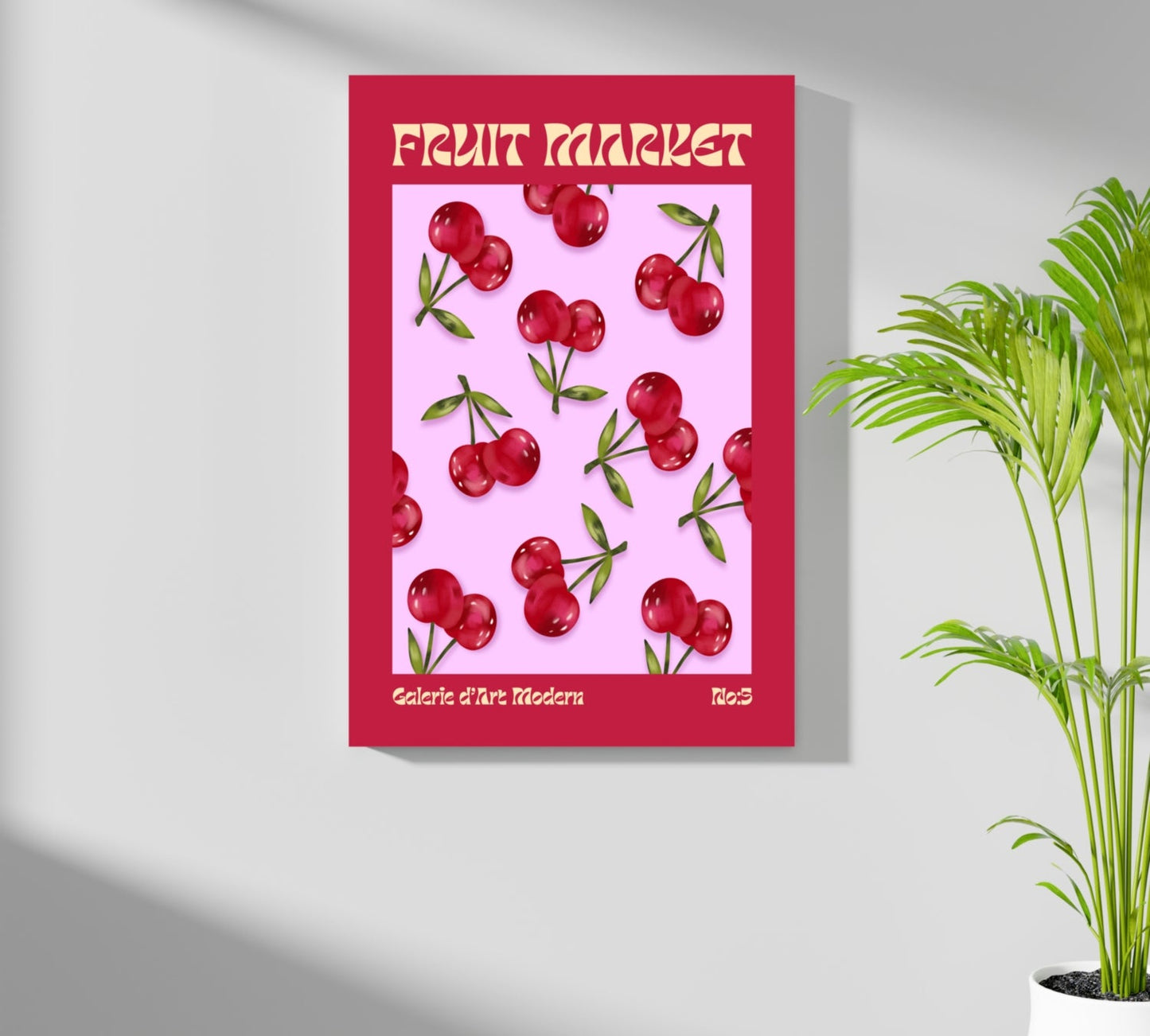 Modern Art Gallery Cherry Aluminum Print