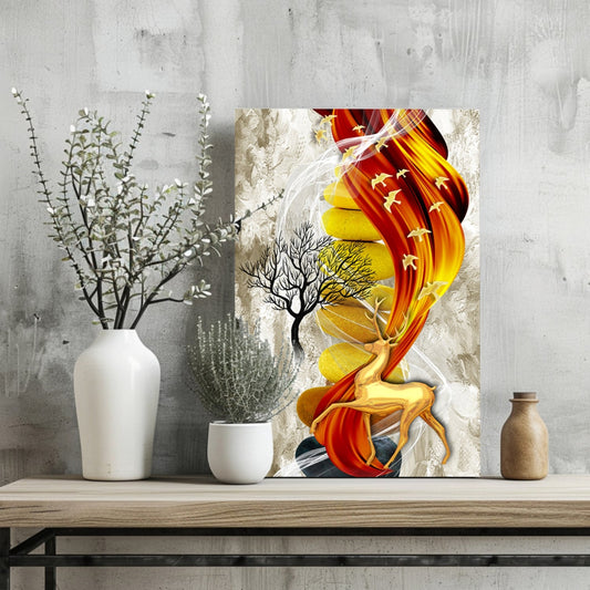 Abstract Deer Aluminum Print