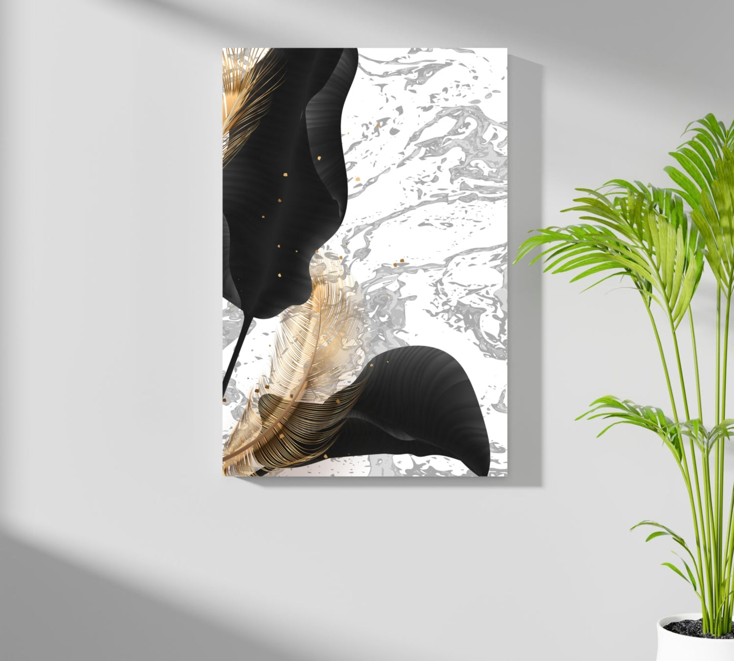 Modern Art Leaves V2 Aluminum Print