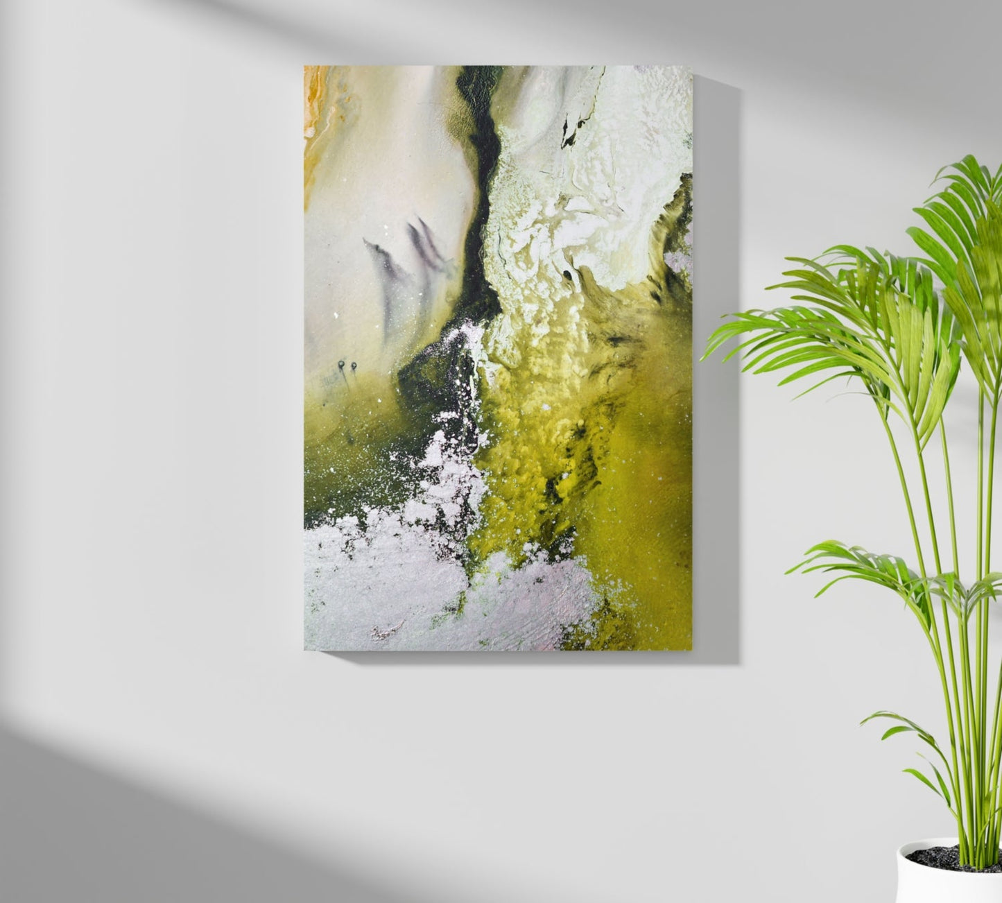 Abstract Paint Yellow V2 Aluminum Print