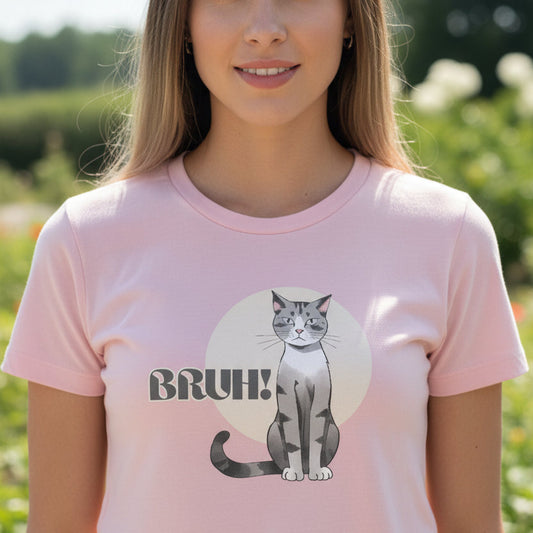 Bruh Cat Shirt – Funny Judgmental Cat Meme Tee