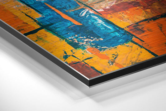 Color Blocks Brushed Aluminium Dibond Wall Art