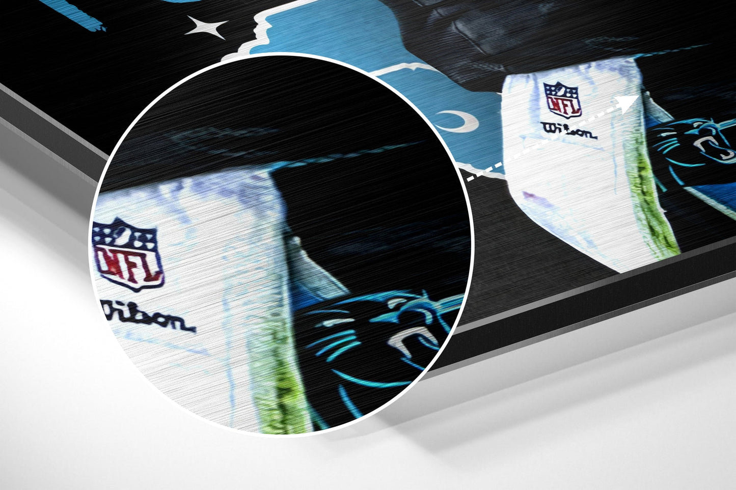 American Football Brushed Aluminum Dibond Metal Wall Art