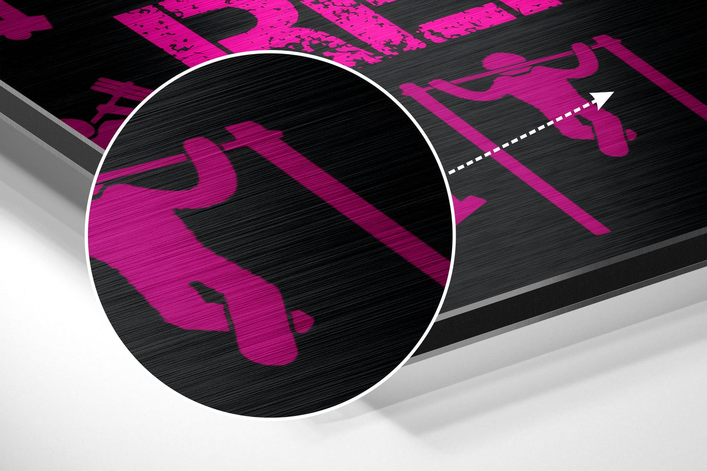 Eat, Lift, Sleep Brushed Aluminium Dibond Wall Art