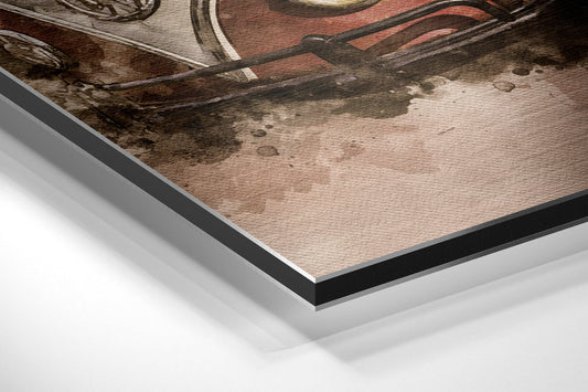 VW Bus Brushed Aluminium Dibond Wall Art