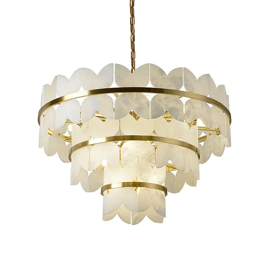 Butterfly Alabaster Round Chandelier