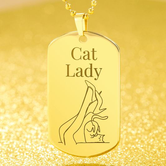 Cat Lady Legs Engraved Necklace