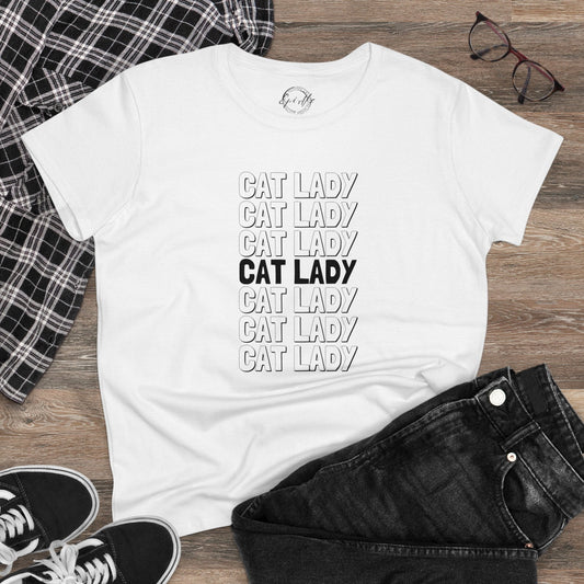 Cat Lady Women's Midweight Cotton Tee