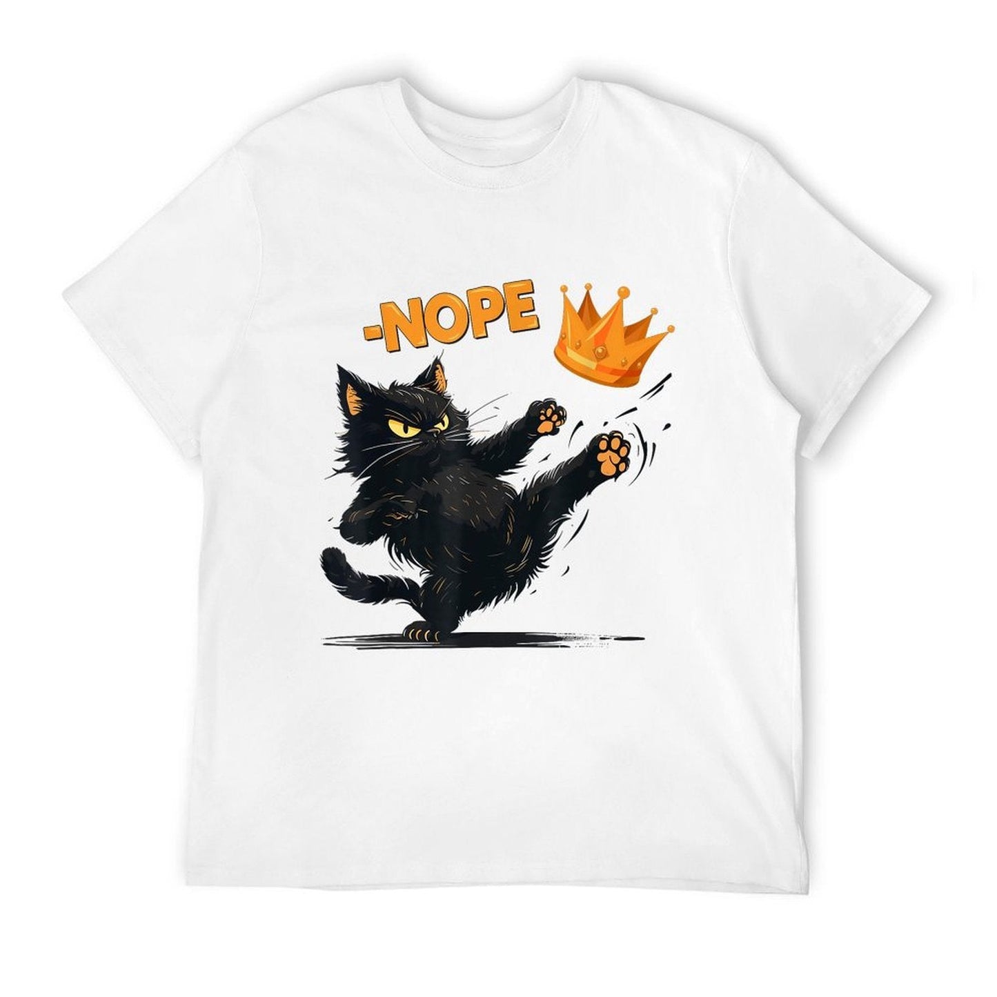 No Kings in America Black Cat Slim-fit Cut T-Shirt