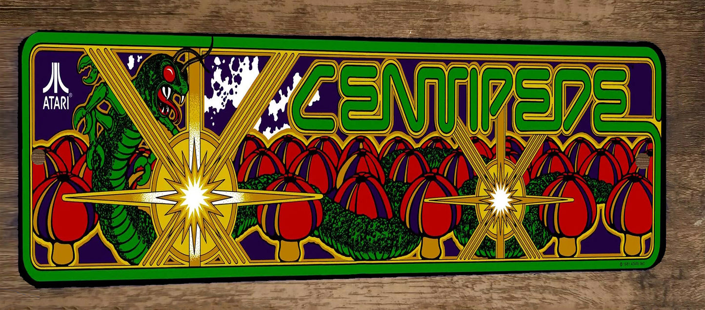 Centipede Classic Arcade Marquee 4x12 Metal Wall Sign Retro 80s Video Game