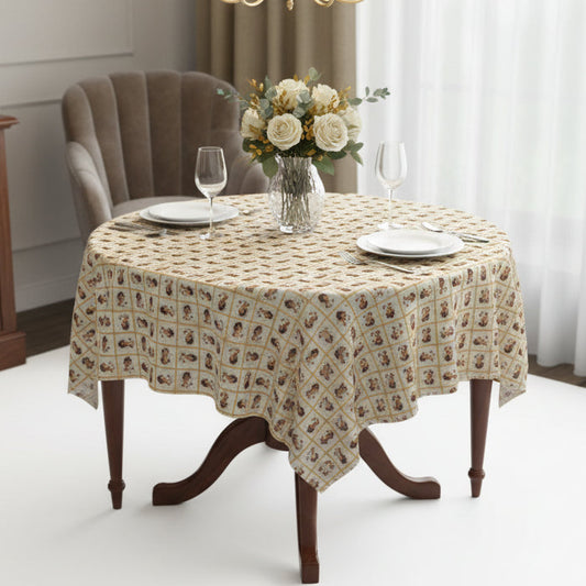Charming Golden Cat Lady Tablecloth