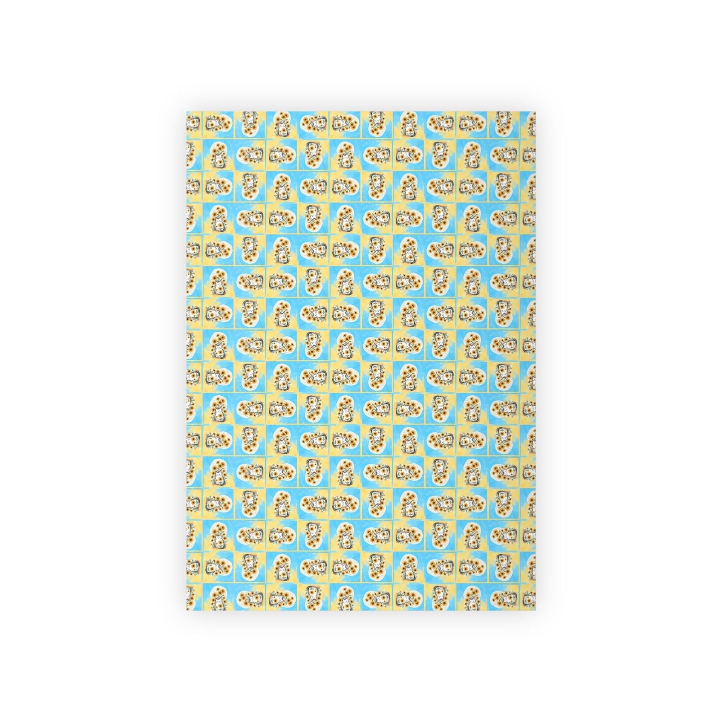 Cheerful Sunflower Kitty Gift Wrapping Paper Roll