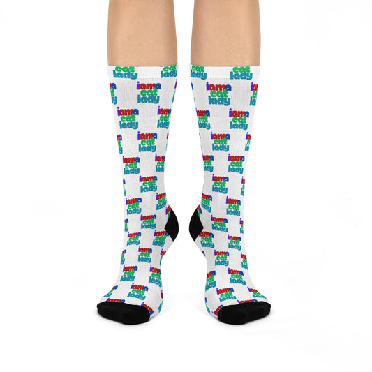 Colorful Cat Lady Cushioned Crew Socks