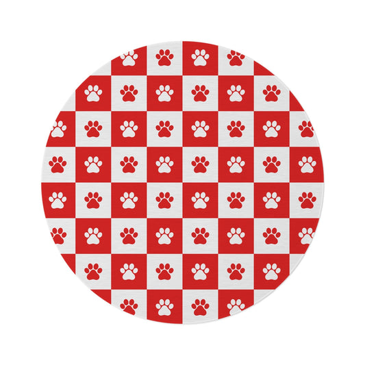 Cozy Pet Paw Print Round Rug - Ideal for Animal Lovers