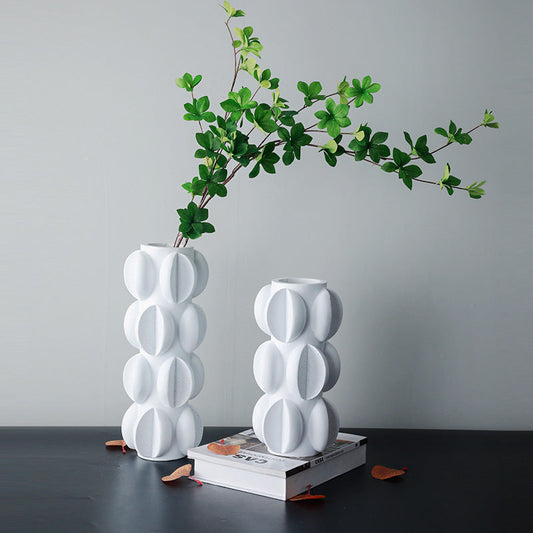 Special-shaped Ceramic Vase Three-piece Modern Minimalist Home Soft Decoration