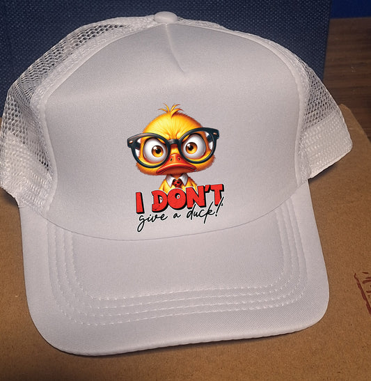 Adjustable Trucker Baseball Hat Cap - I Don't Give a Duck