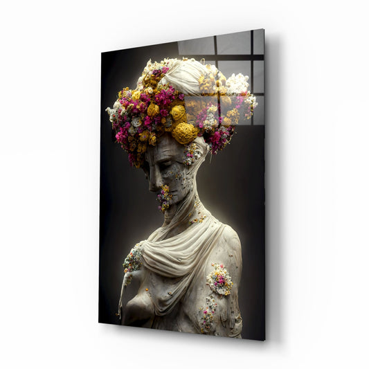 Abandoned Statue Glass Wall Art || Designer Collection
