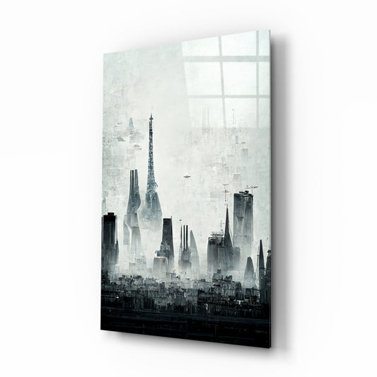Old City Silhouette Glass Art || Designer Collection