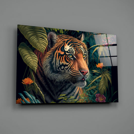 Trap Behind Flowers Glass Wall Art || Designers Collection