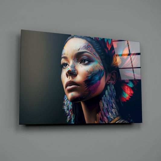 Girl with a Tattoo Glass Wall Art || Designer Collection