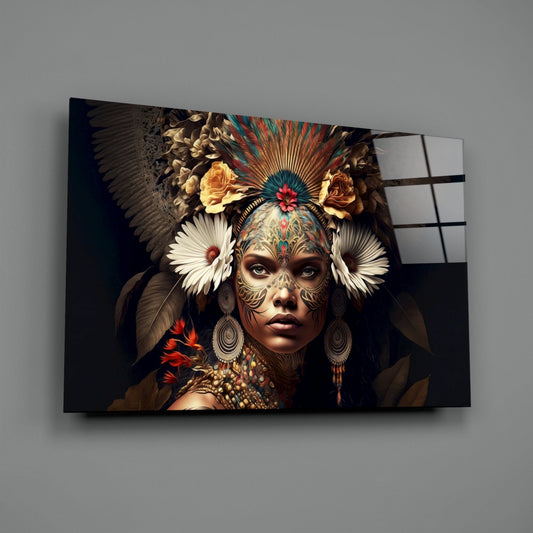 Queen of Flowers Glass Wall Art || Designer Collection