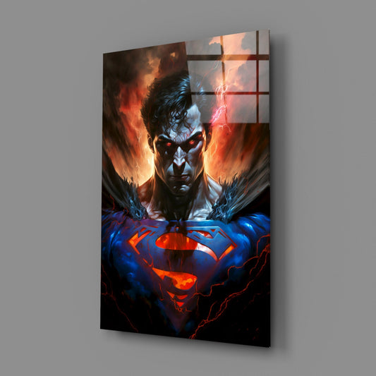 Bloody Superman Glass Wall Art || Designer Collection