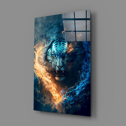 Flaming Anger Glass Wall Art || Designer Collection