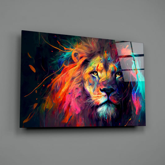 Nobility of the Lion Glass Wall Art || Designer Collection