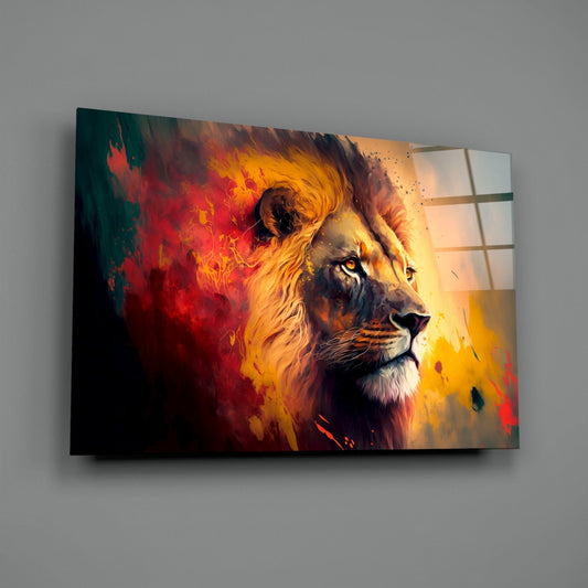 Nobility of the Lion Glass Wall Art || Designer Collection
