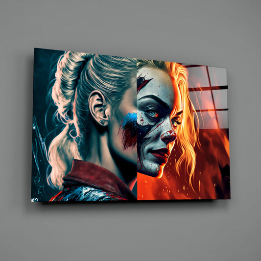 Harley Quinn Glass Wall Art || Designer Collection