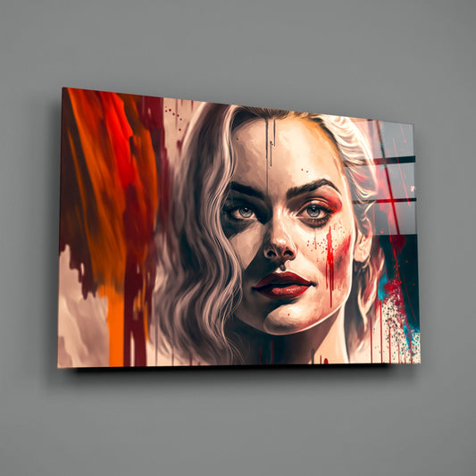 Harley Quinn Glass Wall Art || Designer Collection