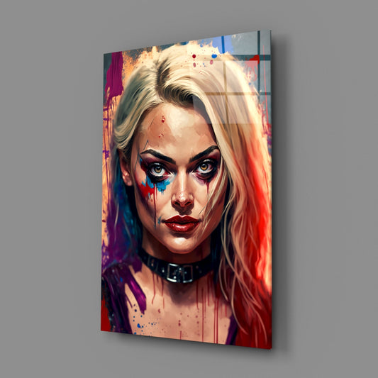 Harley Quinn Glass Wall Art || Designer Collection