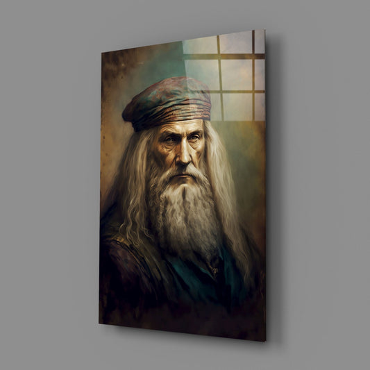 Leonardo da Vinci Glass Wall Art || Designer Collection