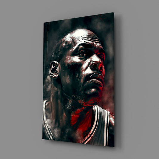 Michael Jordan Glass Wall Art || Designer Collection