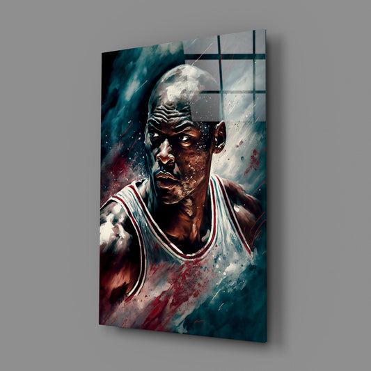Michael Jordan Glass Wall Art || Designer Collection