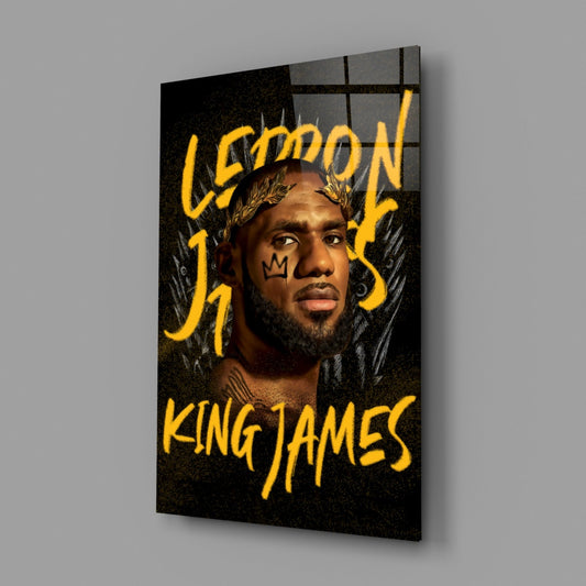 Lebron James, King Glass Wall Art || Designer Collection