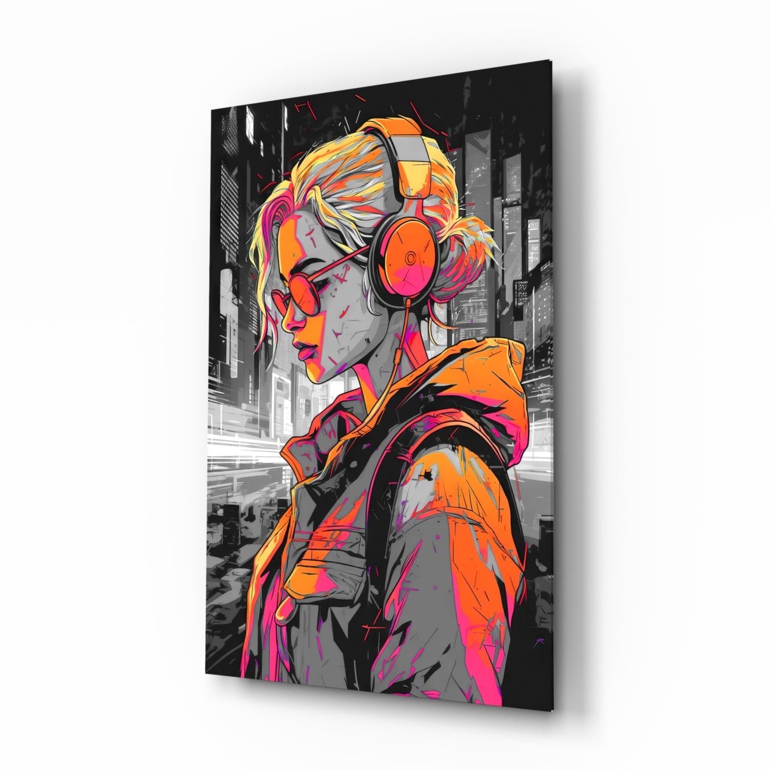 アート・デザイン・音楽 Girl Music Girl Glass Wall Art || Designer Collection – Sign Junky