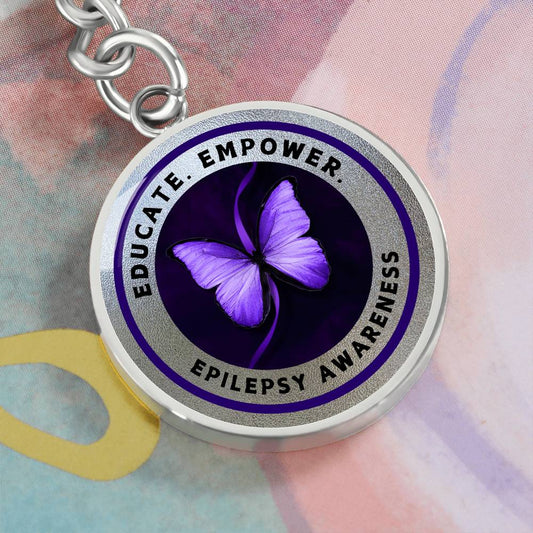 Educate. Empower. Epilepsy Awareness Keychain (Silver Edition)