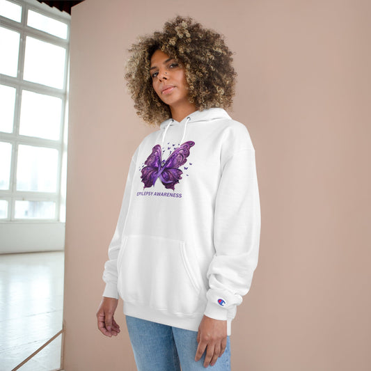 Epilepsy Awareness Butterfly Champion Hoodie – Purple Ribbon Awareness Sweatshirt