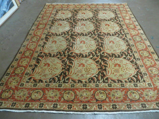 6' X 8' Vintage Handmade Pakistan Floral Oriental Wool Rug Details Organic Nice