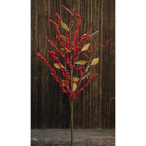 Red Glitter Bud Spray (Pack of 4)