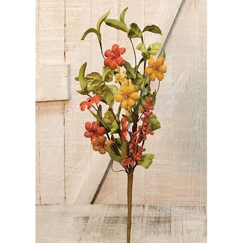 Primitive Burlap Flower Pick (Pack of 4)