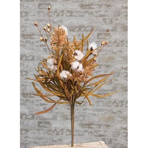 Cotton & Fall Grass Bush 24" (Pack of 4)