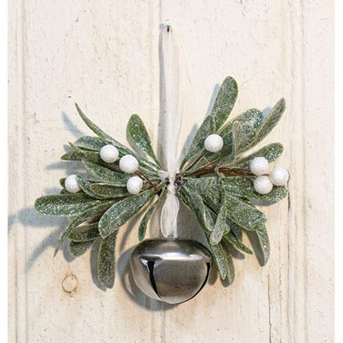 Sparkle Mistletoe Bell Ornament (Pack of 4)